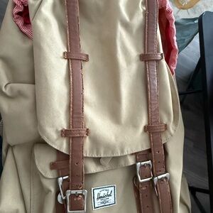Herschel Supply Company Beige Backpack with Leather Straps